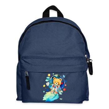 Teddy im Weltall - Kinder Rucksack - Navy - Vorne