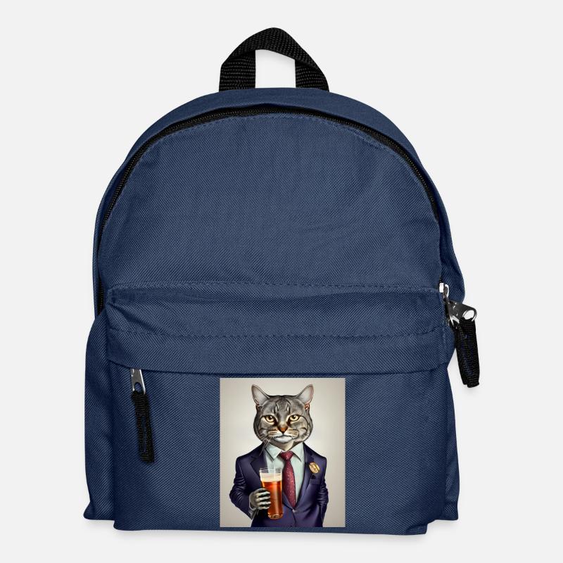 Katze in der Bar - Kinder Rucksack - Navy