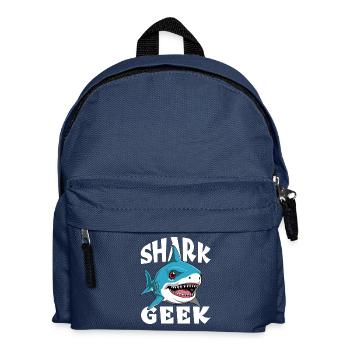 Shark Geek für Shark Fan - Kinder Rucksack - Navy - Vorne