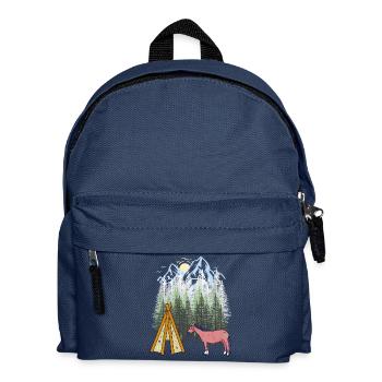 Schamanen Pferd Tipi Gebirge Berge Wald Natur USA - Kinder Rucksack - Navy - Vorne