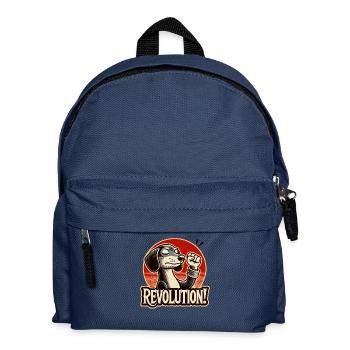 Witty Revolution and Fist Up Dachshund - Kids' Backpack - navy - Front