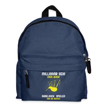 Dudelsackspieler Dudelsack Männer Geschenk - Kinder Rucksack - Navy - Vorne