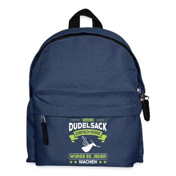 Dudelsackspieler Dudelsack Männer Geschenk - Kinder Rucksack - Navy - Vorne