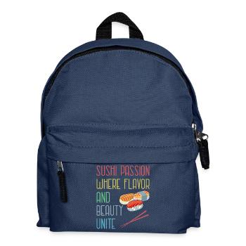 Sushi Japan Essen Sushi-Mahlzeit - Kinder Rucksack - Navy - Vorne