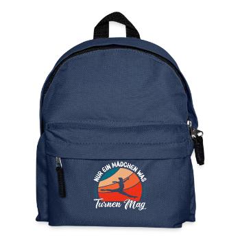 Turnen Mädchen Gymnastik Turnanzug Turnerin - Kinder Rucksack - Navy - Vorne
