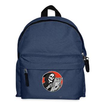 Grim Reaper & Climate Change News Headline - Kids' Backpack - navy - Front