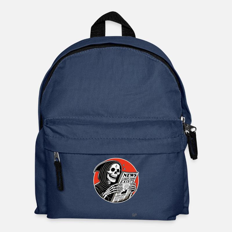 Sensenmann & Klimawandel Nachrichten Schlagzeile - Kinder Rucksack - Navy