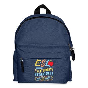 ESL-Lehrer ESL Unterricht - Kinder Rucksack - Navy - Vorne