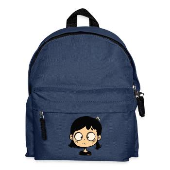 Thoughtful cartoon girl - Kids' Backpack - navy - Front