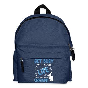 Origami japanische Papierfaltkunst - Kinder Rucksack - Navy - Vorne