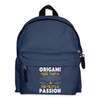 Origami japanische Papierfaltkunst - Kinder Rucksack - Navy - Vorne