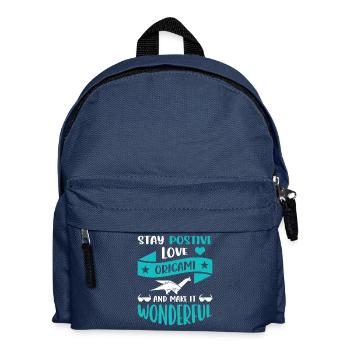 Origami japanische Papierfaltkunst - Kinder Rucksack - Navy - Vorne