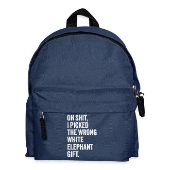 wrong white elephant gift haha wie - Kinder Rucksack - Navy - Vorne