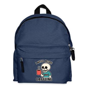 funny skeleton needs more caffeine or coffee - Kids' Backpack - navy - Front