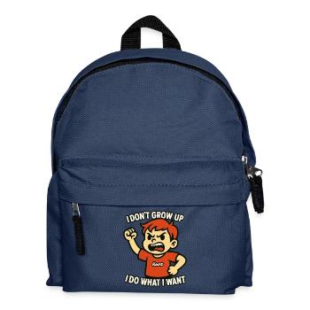 Ich werde nicht erwachsen. Ich mach, was ich will. - Kinder Rucksack - Navy - Vorne