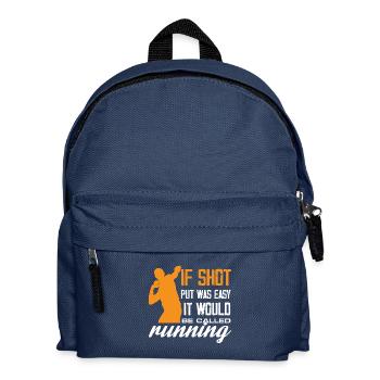 Shot Put Running Humor Design - Kids' Backpack - navy - Front