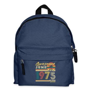 1975 June Vintage Birthday Gift Retro - Kids' Backpack - navy - Front