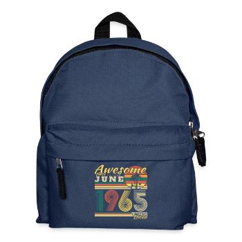 1965 June Vintage Birthday Gift Retro - Kids' Backpack - navy - Front