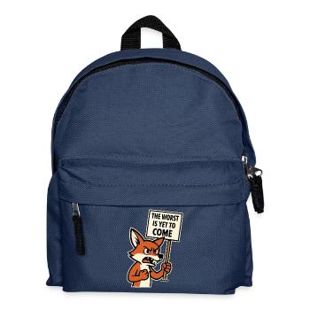 Un renard en colère proteste et met en garde - Sac à dos Enfant - bleu marine - Devant