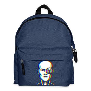 Glitch Cyber Head – Futuristic - Kids' Backpack - navy - Front