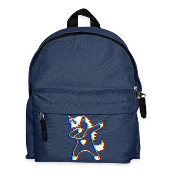 Glitch Dab Einhorn – Trendy Fantasy - Kinder Rucksack - Navy - Vorne