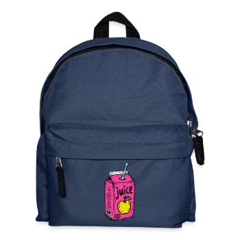 Knalliger Apfelsaft – Eine Packung Pop Art Saft - Kinder Rucksack - Navy - Vorne