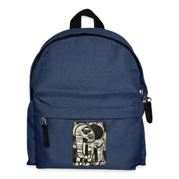 Éléphant abstrait en noir et blanc - Sac à dos Enfant - bleu marine - Devant