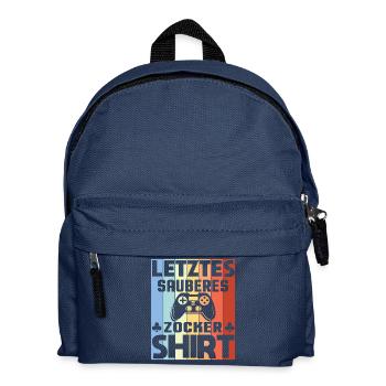 Zocken Gamer Gaming Zocker Controller Videospiele - Kinder Rucksack - Navy - Vorne