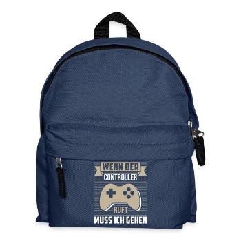 Zocken Gamer Gaming Zocker Controller Videospiele - Kinder Rucksack - Navy - Vorne