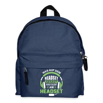 Zocken Gamer Gaming Zocker Controller Videospiele - Kinder Rucksack - Navy - Vorne