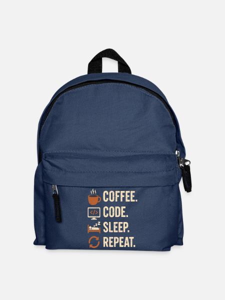 Geek-Coder-Routine – Kaffee, Code, Schlaf, mehr - Kinder Rucksack - Navy