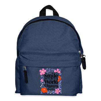 Change the World and Smile - Kids' Backpack - navy - Front