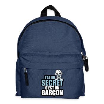 j'ai un secret c'est un garçon - Sac à dos Enfant - bleu marine - Devant
