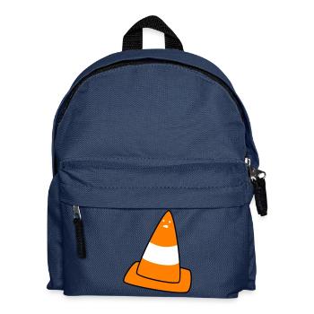 traffic cone with face - Kids' Backpack - navy - Front