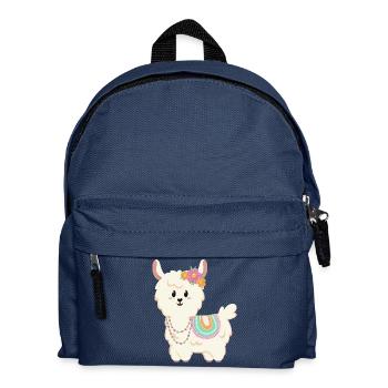 Été, soleil, lama à fleurs - Sac à dos Enfant - bleu marine - Devant