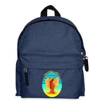 Un cyber-oiseau orange brillant d’une lumière citronnée - Sac à dos Enfant - bleu marine - Devant