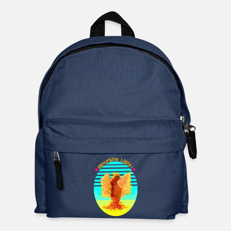 An Orange Cyber Bird Shining With Lemon Light - Kids' Backpack - navy