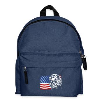 Allemand à poil long US Amérique drapeau chiens Wilsigns - Sac à dos Enfant - bleu marine - Devant