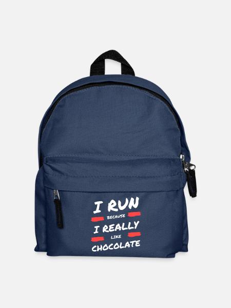 Je cours parce que j’aime beaucoup le chocolat - Sac à dos Enfant - bleu marine