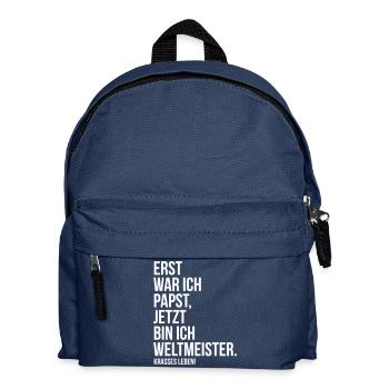 Papst Weltmeister Deutschland Fußball leben - Kinder Rucksack - Navy - Vorne
