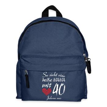 Heiße Mama mit 40 - Kinder Rucksack - Navy - Vorne