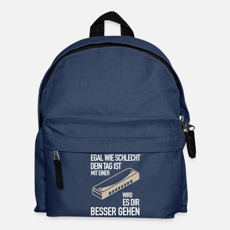 Geschenk schlechter Tag mit Mundharmonika geht - Kinder Rucksack - Navy