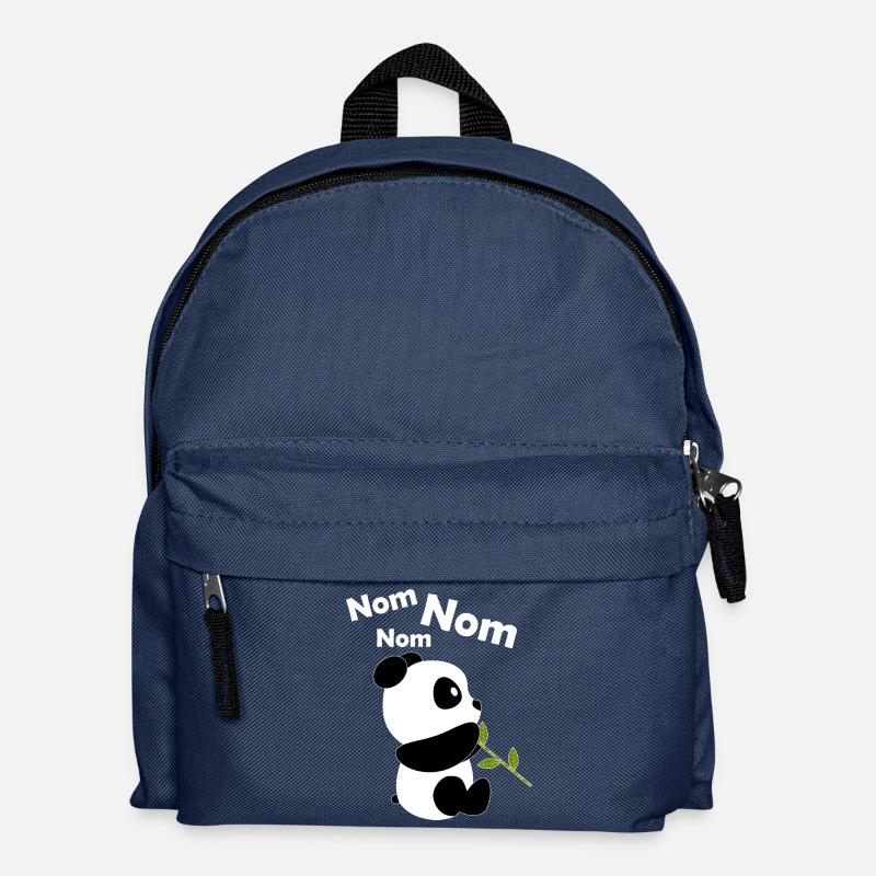 Sweet Panda With Bamboo | Nom Nom Panda design - Kids' Backpack - navy