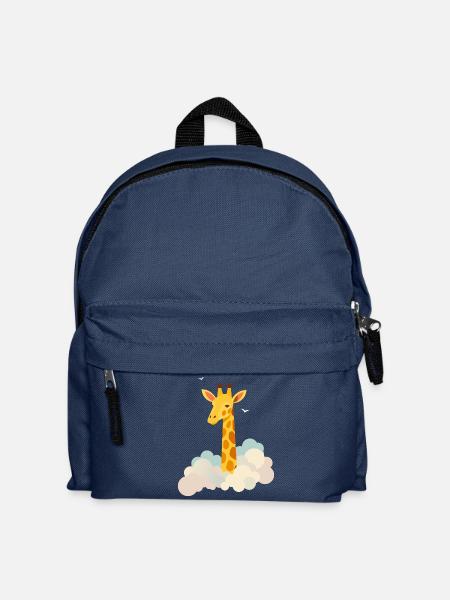 Gentle giraffe above the clouds – Dreamlike motif - Kids' Backpack - navy