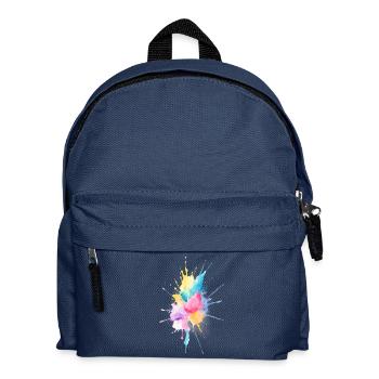 Abstract Watercolor Splash - Kinder Rucksack - Navy - Vorne