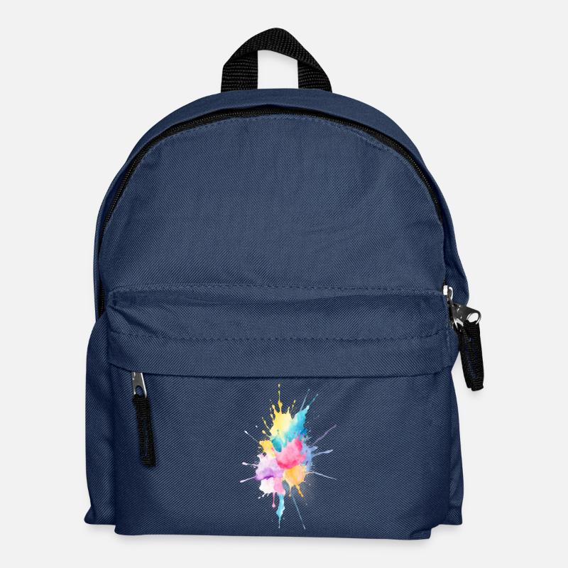 Aquarelle abstraite éclaboussure - Sac à dos Enfant - bleu marine
