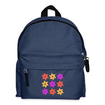 Rose Flower Vibrant Geometrical Kaleidoscope - Kids' Backpack - navy - Front