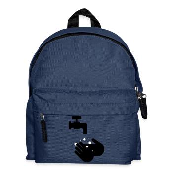 Hände waschen - Kinder Rucksack - Navy - Vorne