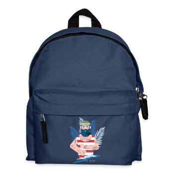 Matrose Kapitän tattoo pfeife meer küste moin Bart - Kinder Rucksack - Navy - Vorne