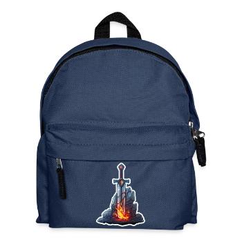 Épée de feu puissante dans un RPG Stone Fantasy - Sac à dos Enfant - bleu marine - Devant
